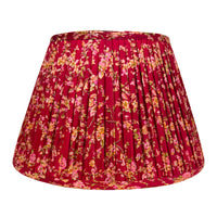 16" Silk Sari Lampshade - Cranberry Floral