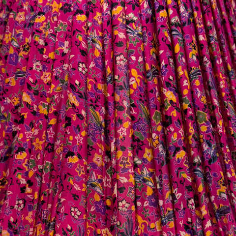 16" Silk Sari Lampshade - Fuchsia Floral