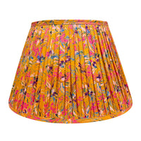 16" Silk Sari Lampshade - Marigold Floral
