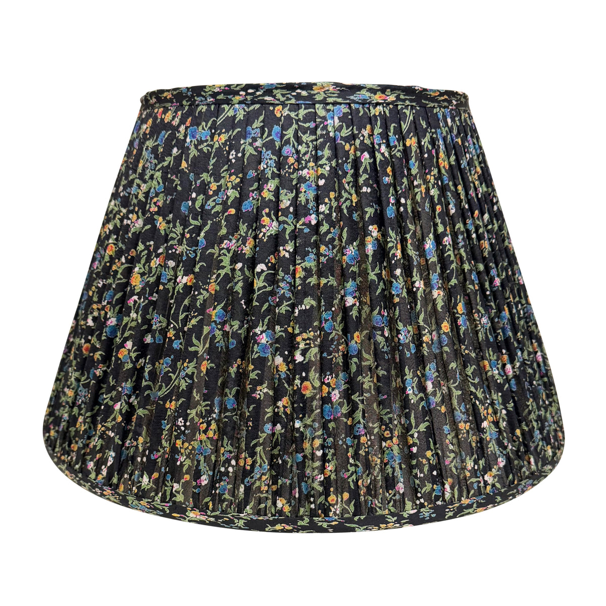 16" Silk Sari Lampshade - Midnight Floral