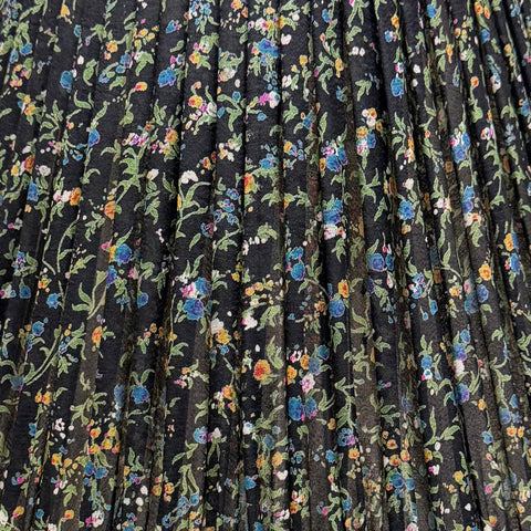 16" Silk Sari Lampshade - Midnight Floral