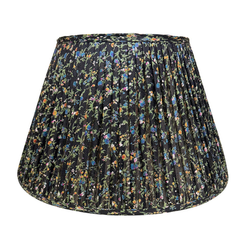 16" Silk Sari Lampshade - Midnight Floral