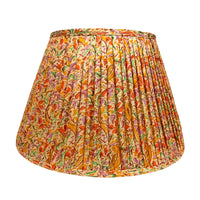 16" Silk Sari Lampshade - Multicolor Abstract Floral