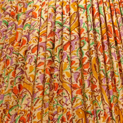 16" Silk Sari Lampshade - Multicolor Abstract Floral