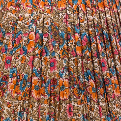 16" Silk Sari Lampshade - Multicolor Floral