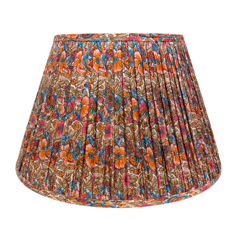 16" Silk Sari Lampshade - Multicolor Floral