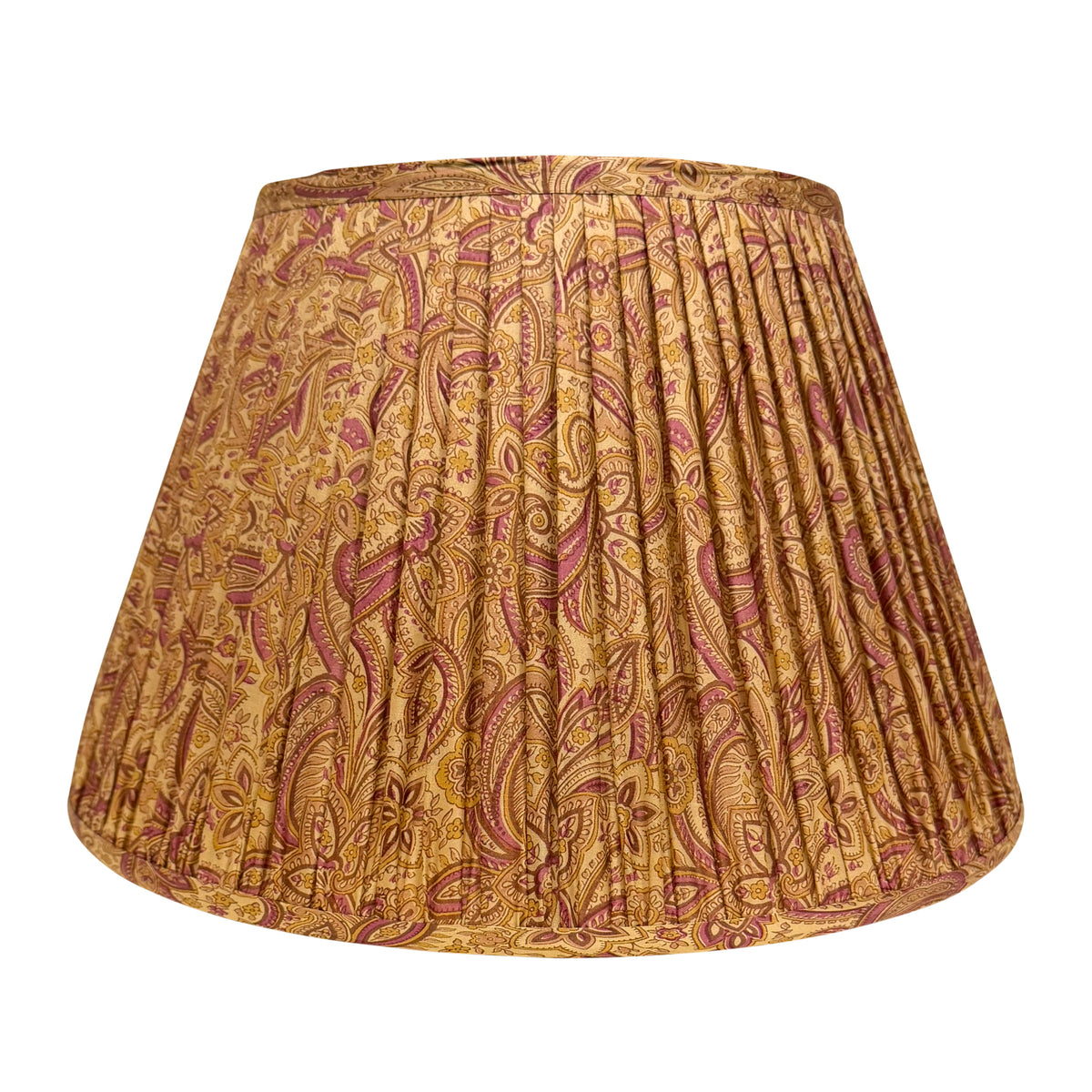 16" Silk Sari Lampshade - Taupe Paisley
