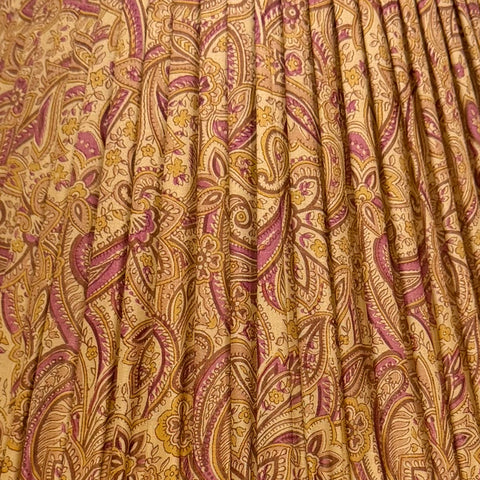 16" Silk Sari Lampshade - Taupe Paisley