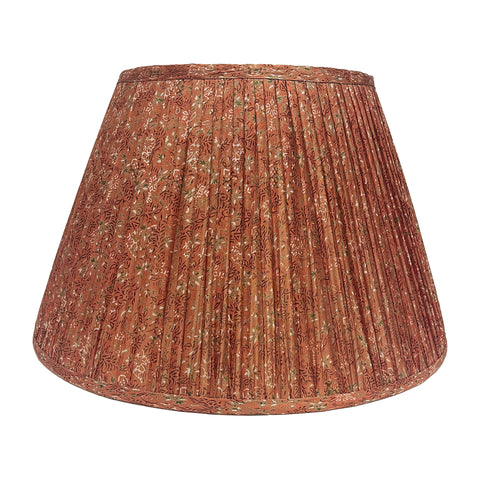 16" Silk Sari Lampshade - Umber Floral