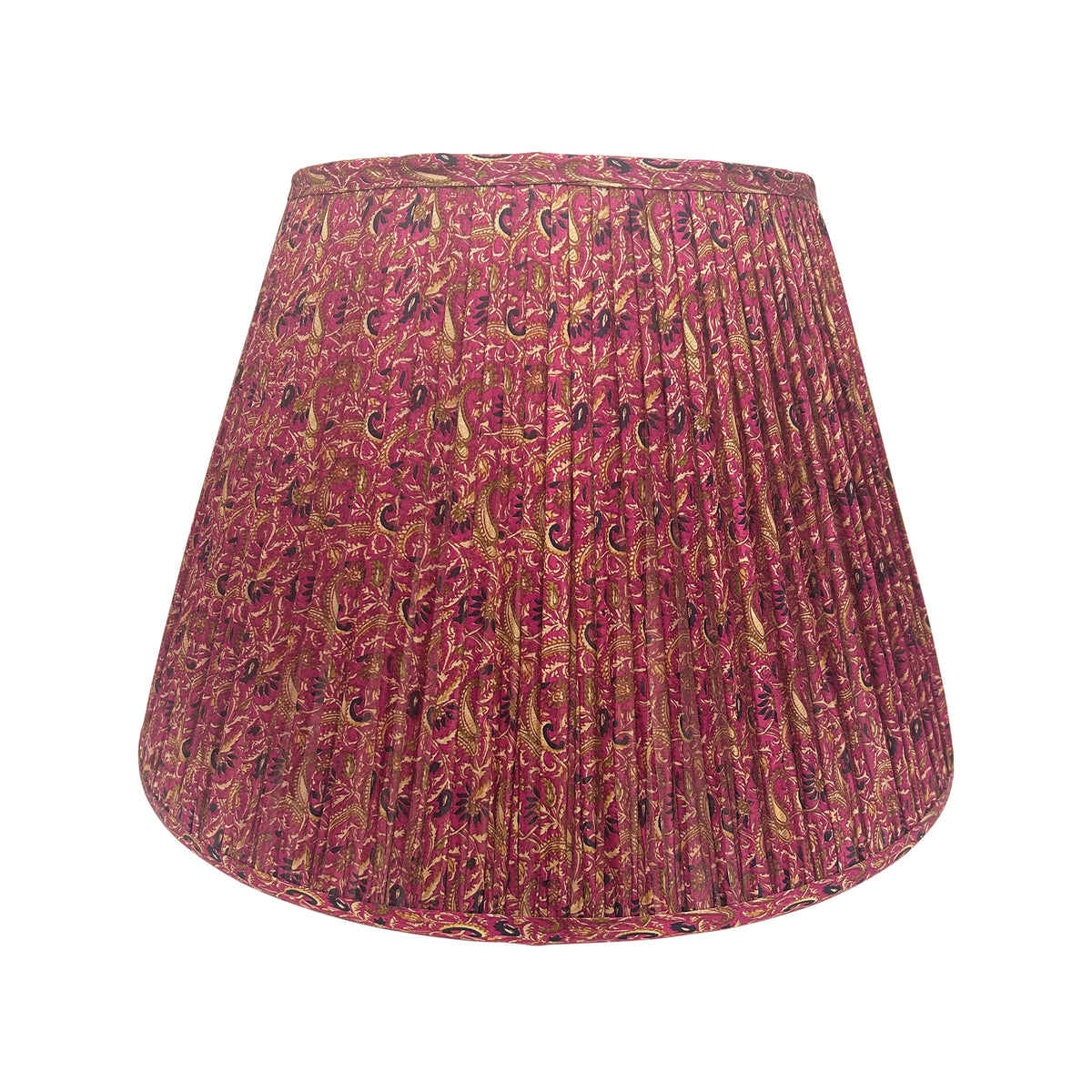 18" Silk Sari Lampshade - Burgundy Paisley