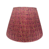 18" Silk Sari Lampshade - Burgundy Paisley