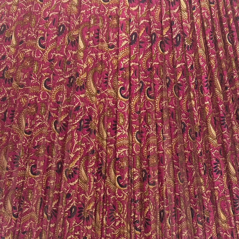 18" Silk Sari Lampshade - Burgundy Paisley
