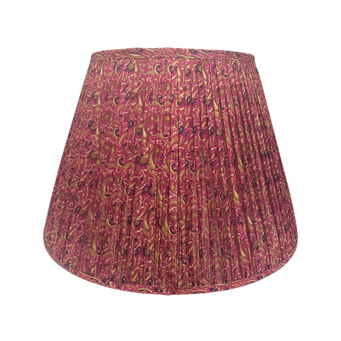 18" Silk Sari Lampshade - Burgundy Paisley