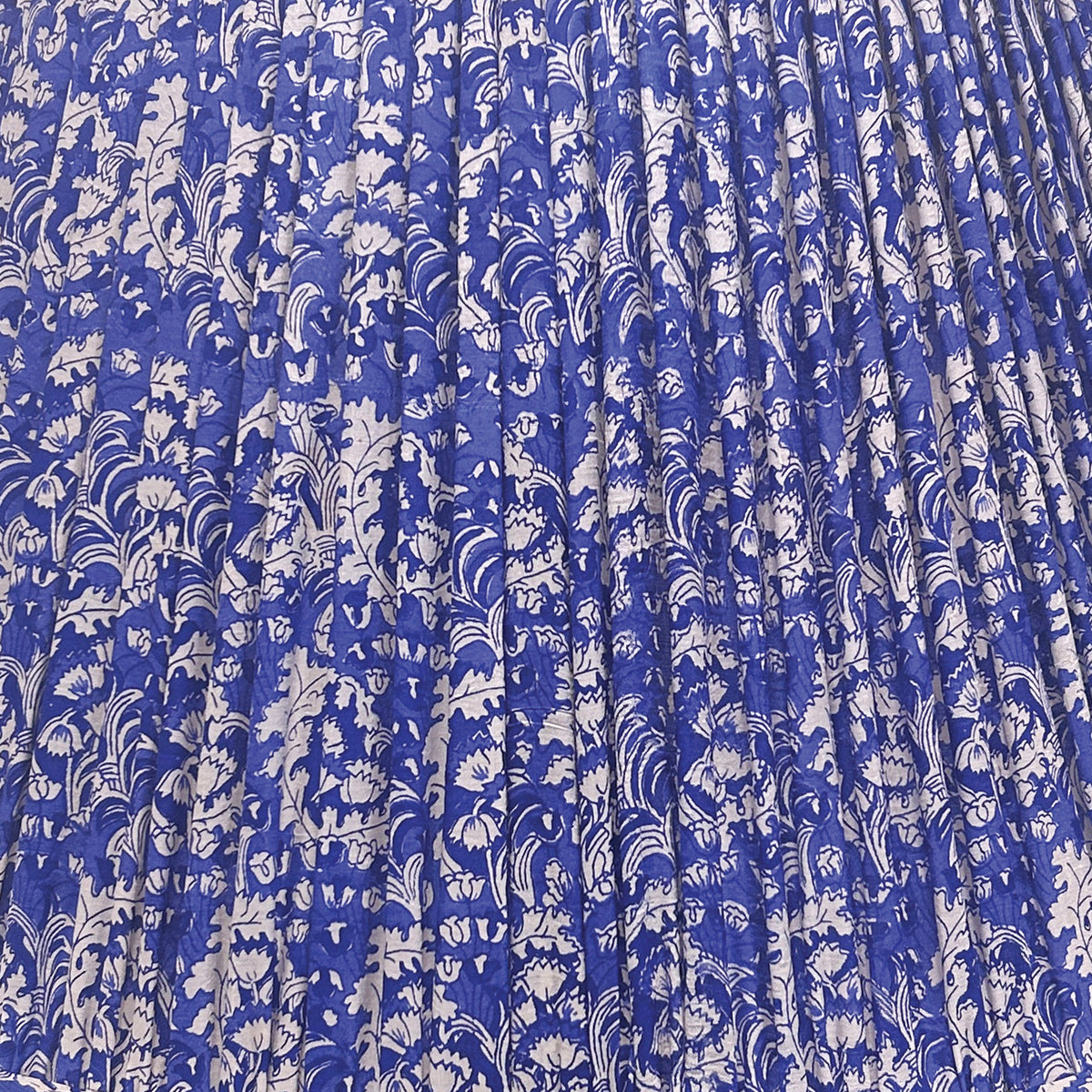 18" Silk Sari Lampshade - Cobalt Floral