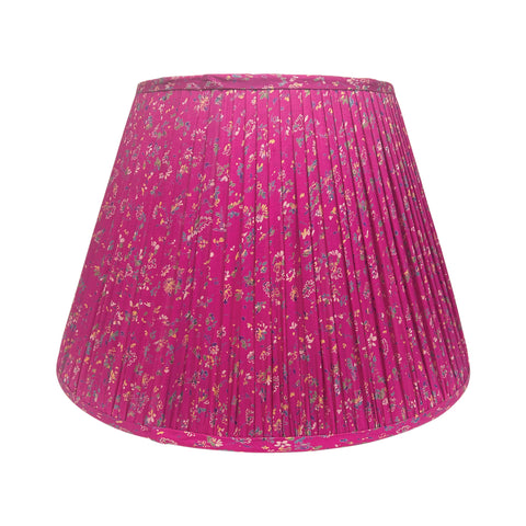 18" Silk Sari Lampshade - Fuchsia Floral