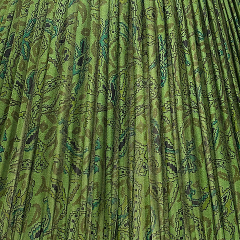 18" Silk Sari Lampshade - Lettuce Green Abstract Floral