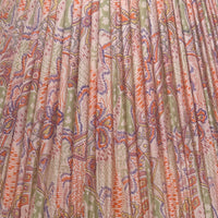 18" Silk Sari Lampshade - Orange and Green Geometric