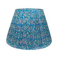 18" Silk Sari Lampshade - Peacock Floral