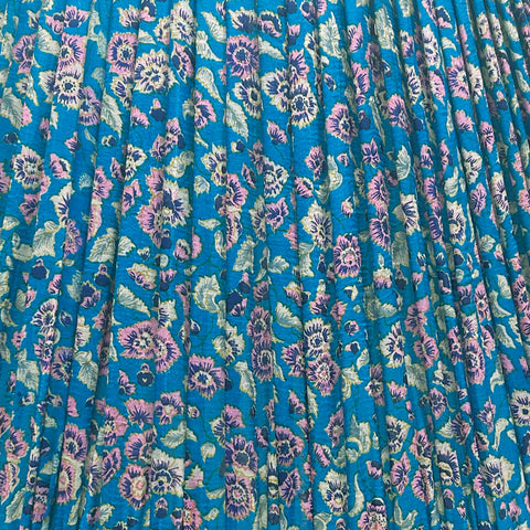 18" Silk Sari Lampshade - Peacock Floral