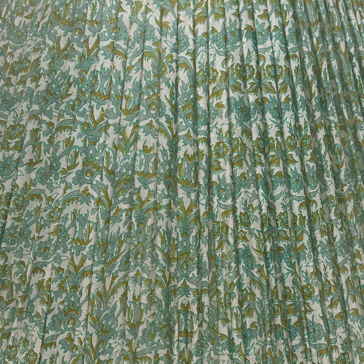 18" Silk Sari Lampshade - Sage Green Floral