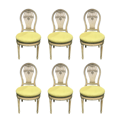Set of Six Vintage Balloon Back Dining Chairs