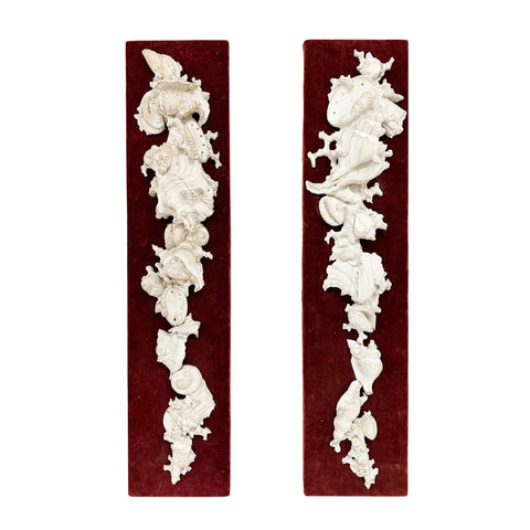Pair of 19th Century Decorative Shell Carvings