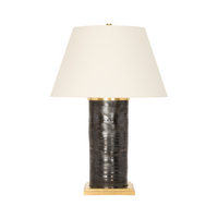 Hand Thrown Column Lamp in Matte Bronze