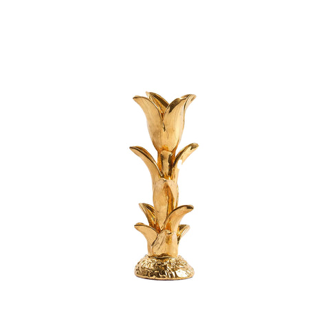 Jean Roger Tulip Candlestick in Gold