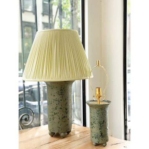 Small Ball Foot Lamp in Slate Green Matte Glaze
