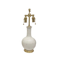 Small Single Gourd Lamp in Blanc with Blush Dots