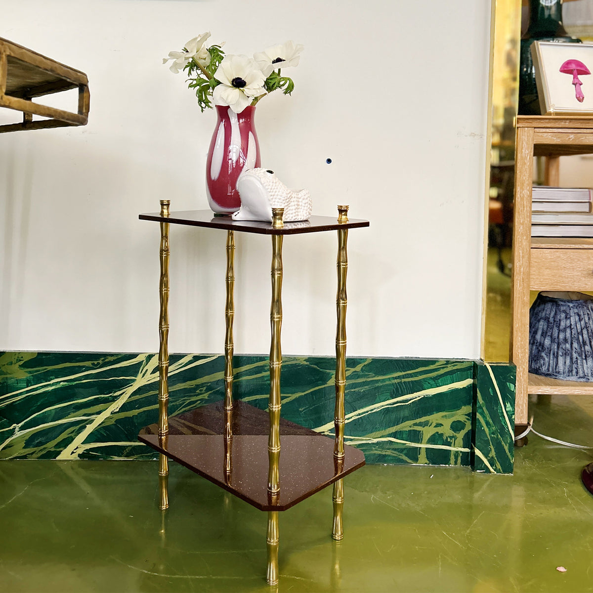 Freddie Two-Tier Table with Brass