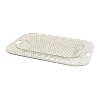 Rounded Rectangular Tray with Handles in French Wire