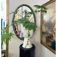 Irish Oval Mirror in Platinum Luster and Spruce