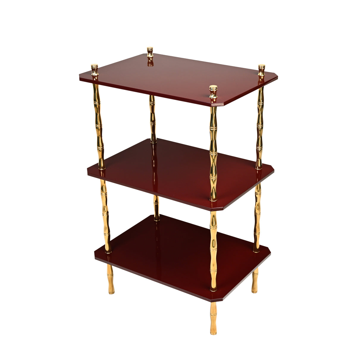 Freddie Three-Tier Table with Brass