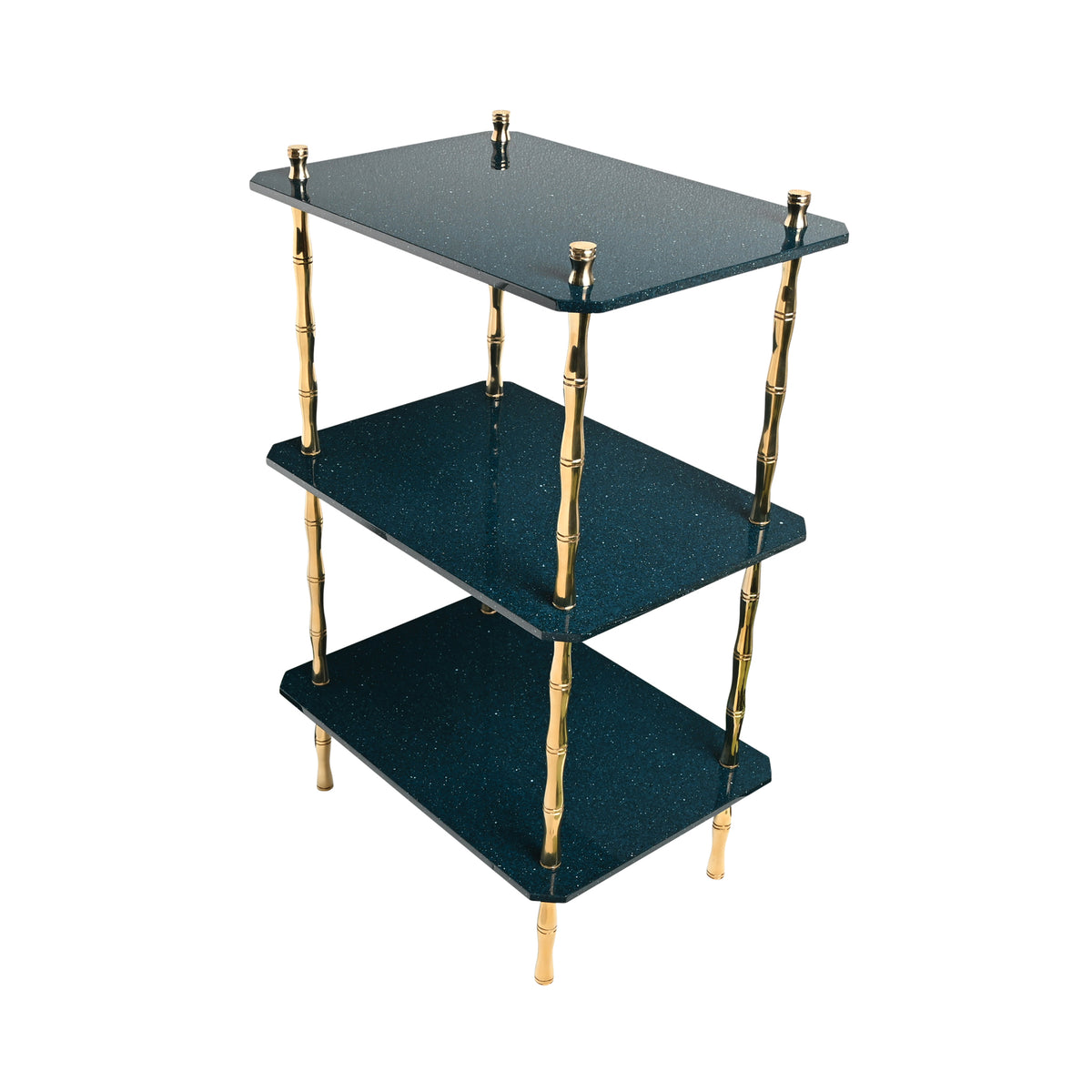 Freddie Three-Tier Table with Brass