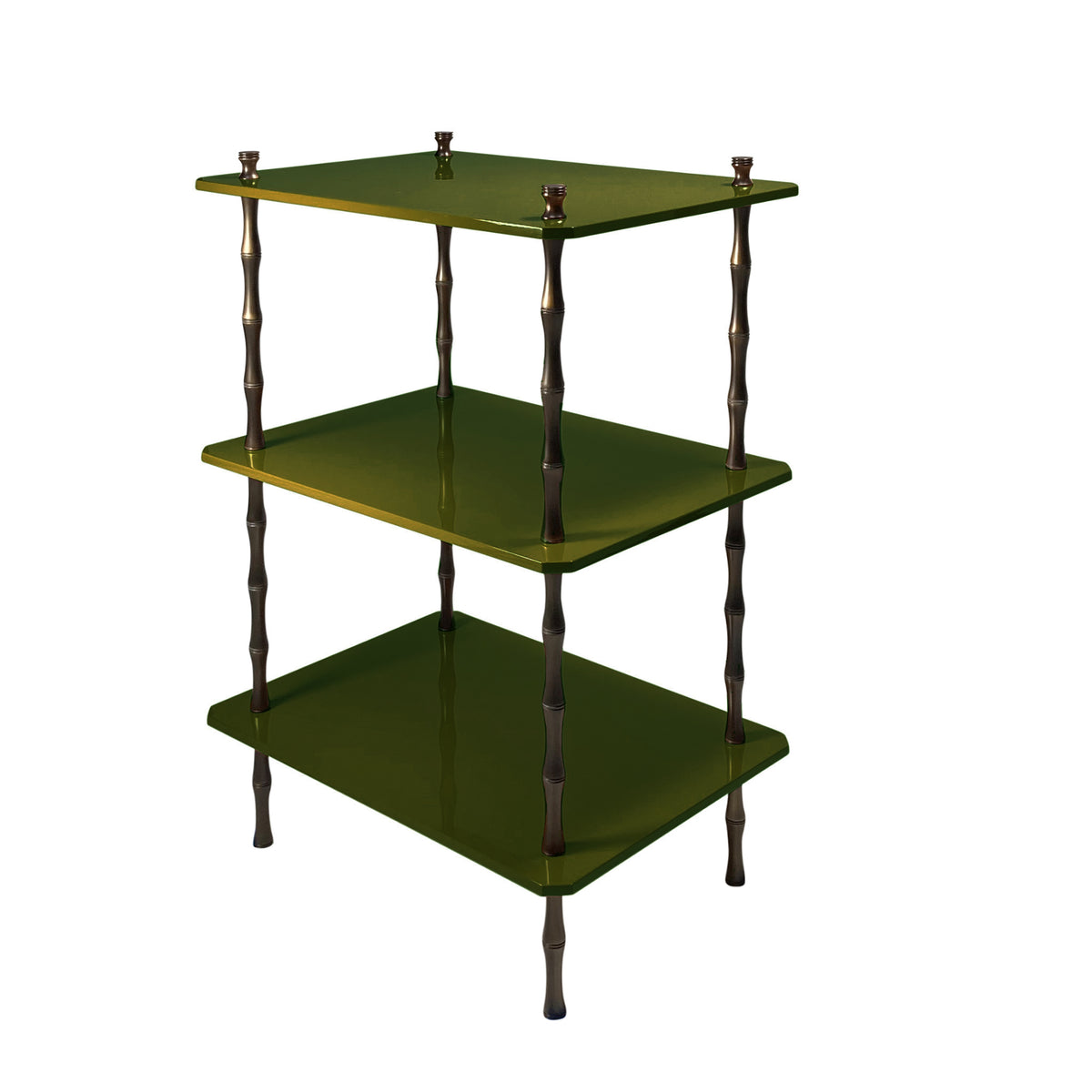 Freddie Three-Tier Table with Bronze