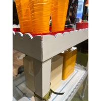 Floor Model I Hand-Painted Scalloped Edge Side Table in Blue