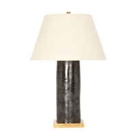 Hand Thrown Column Lamp in Matte Bronze
