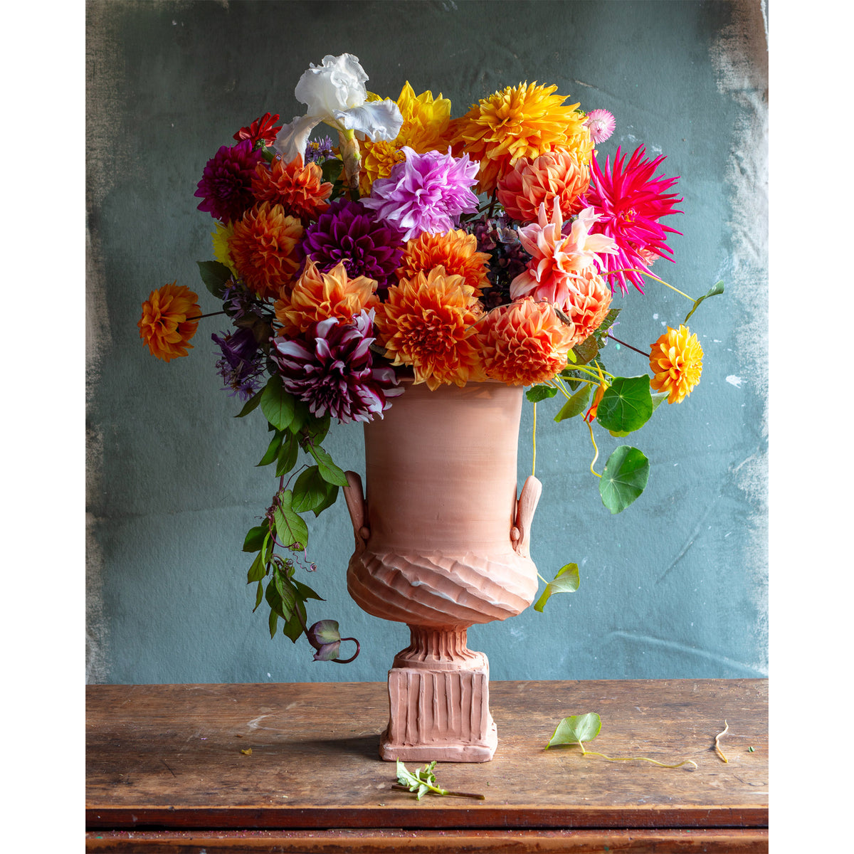 Frances Palmer, Terracotta Diego Urn Square Neck Pedestal