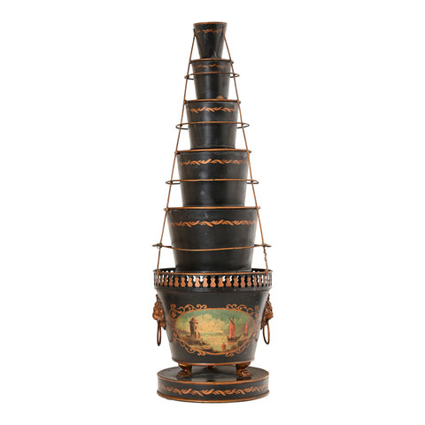 1920s Tiered Tole Jardiniere