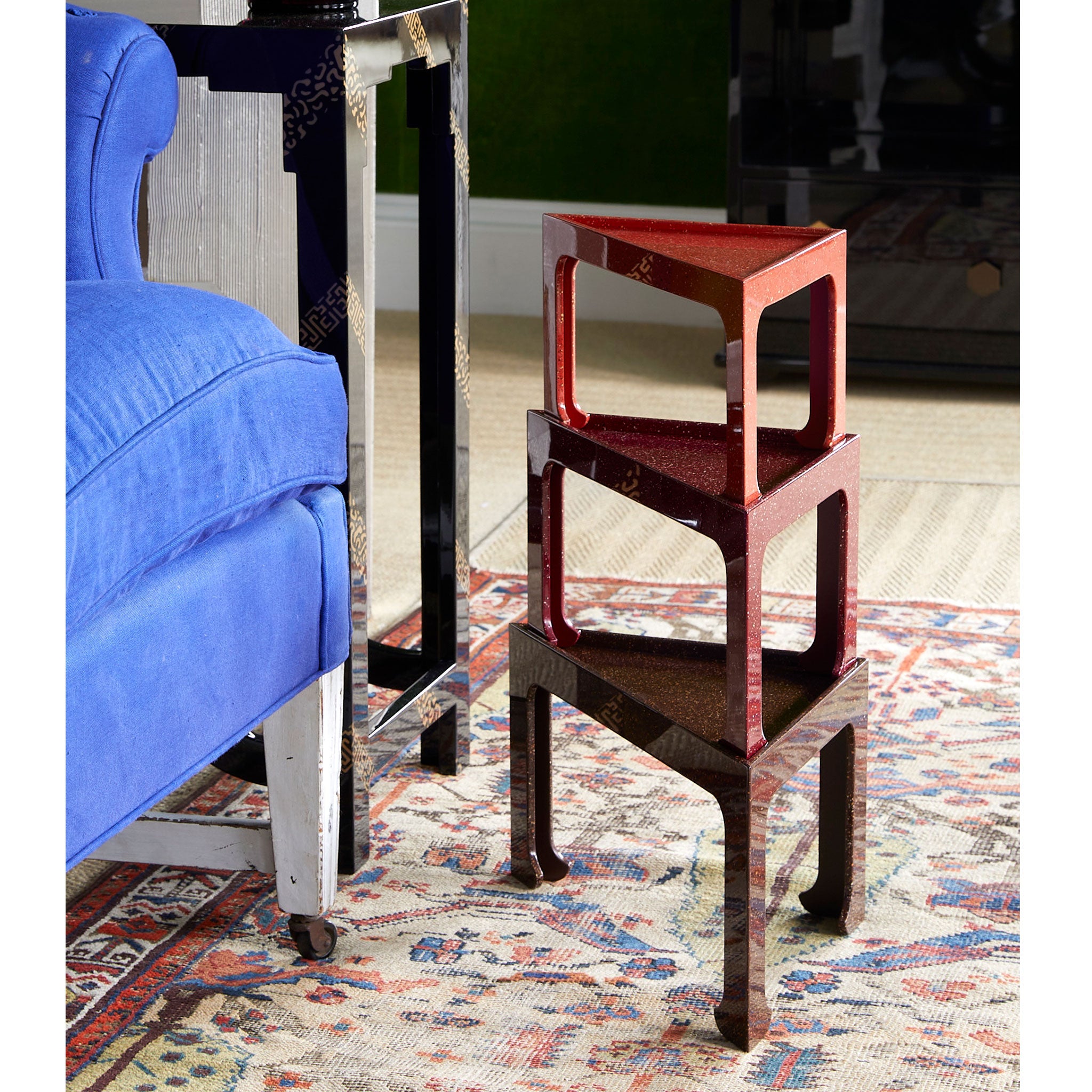 Lacquer Triangular Stacking Tables – KRB