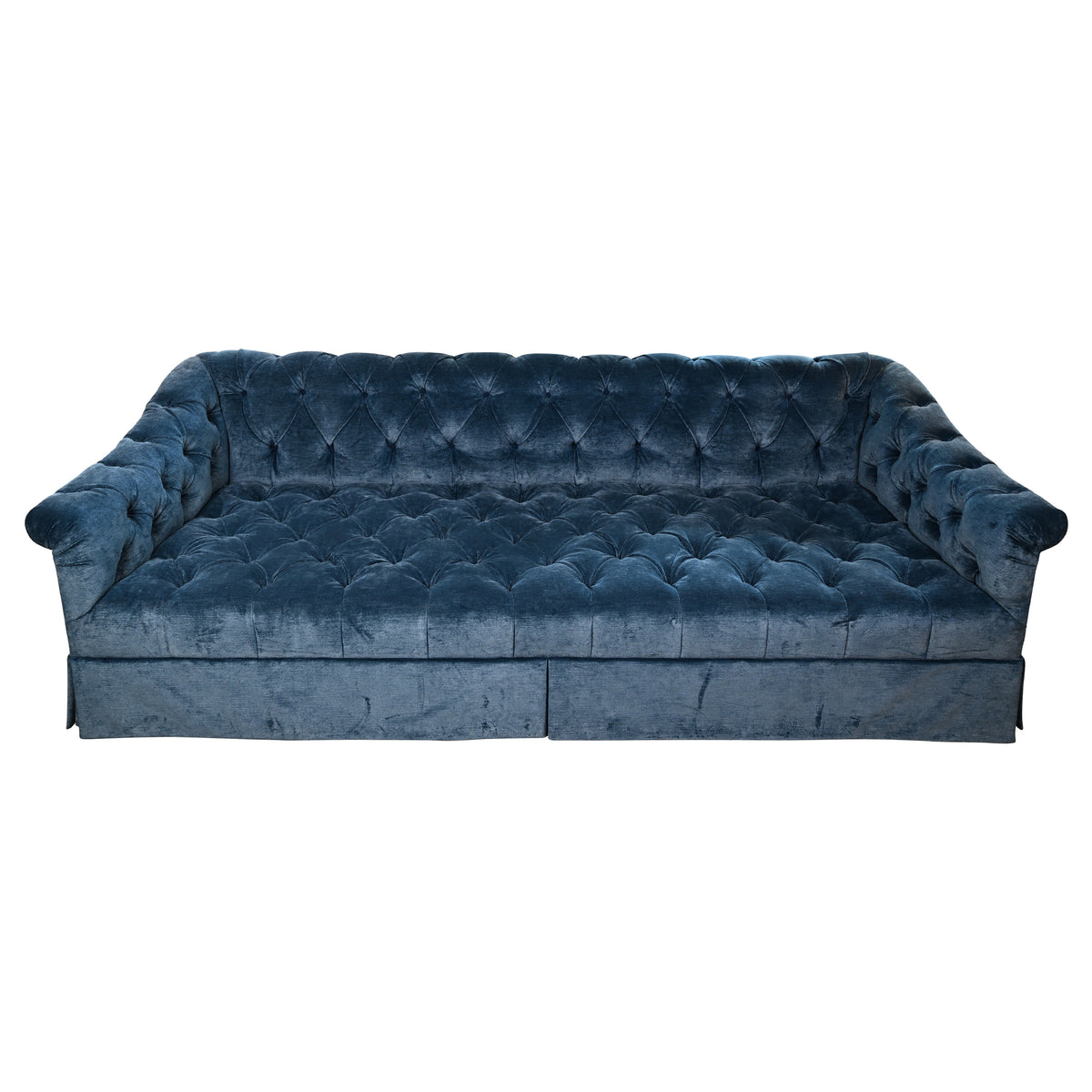 Vintage Deeply Tufted Sofa with Sloping Arms