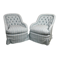 Pair of Vintage Tufted-Back Armchairs