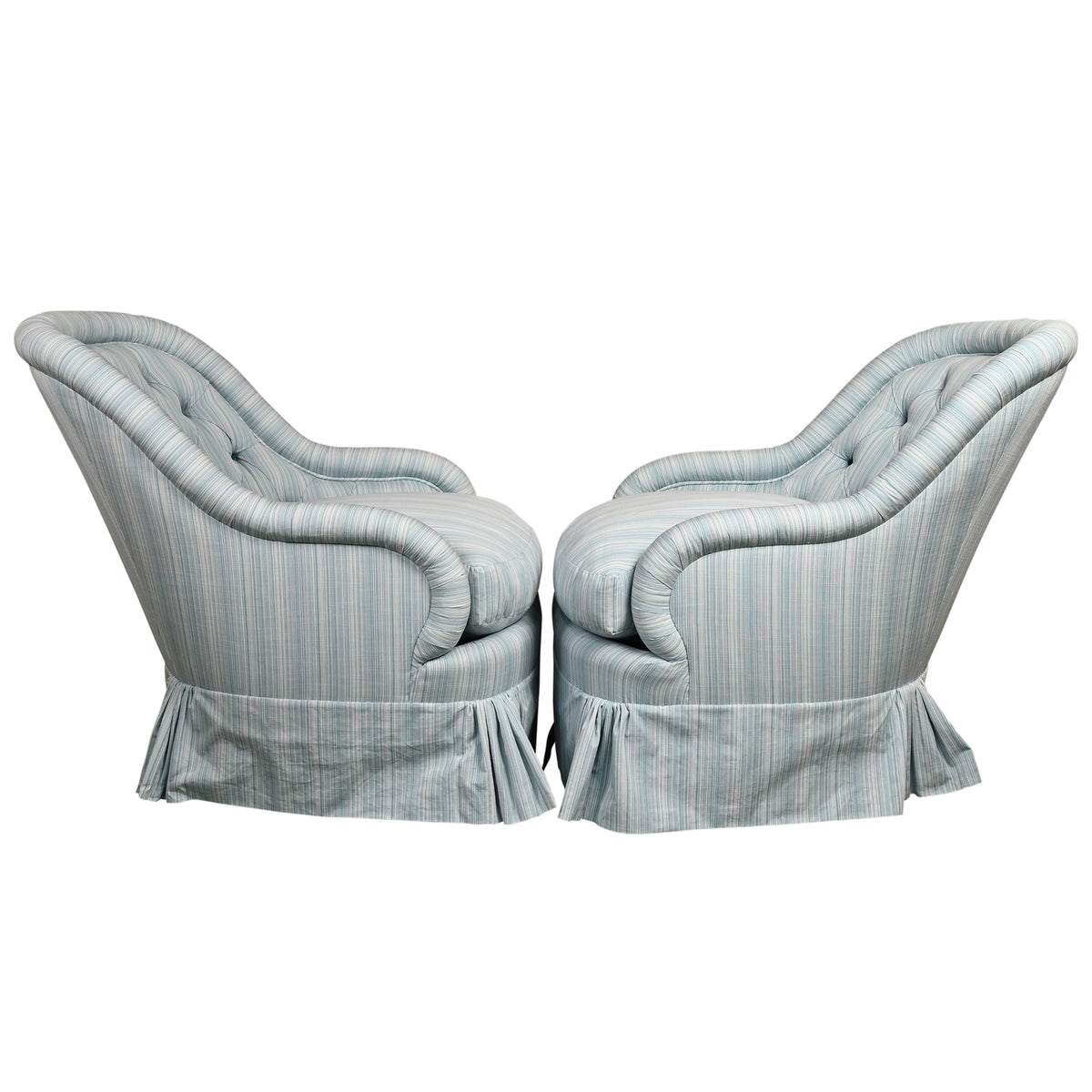 Pair of Vintage Tufted-Back Armchairs