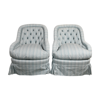 Pair of Vintage Tufted-Back Armchairs