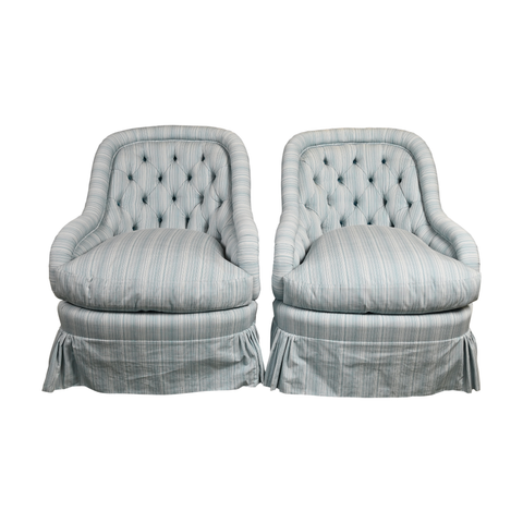 Pair of Vintage Tufted-Back Armchairs