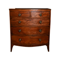 19th c. English Mahogany Bowfront Chest of Drawers