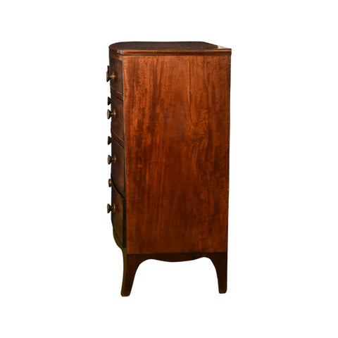 19th c. English Mahogany Bowfront Chest of Drawers
