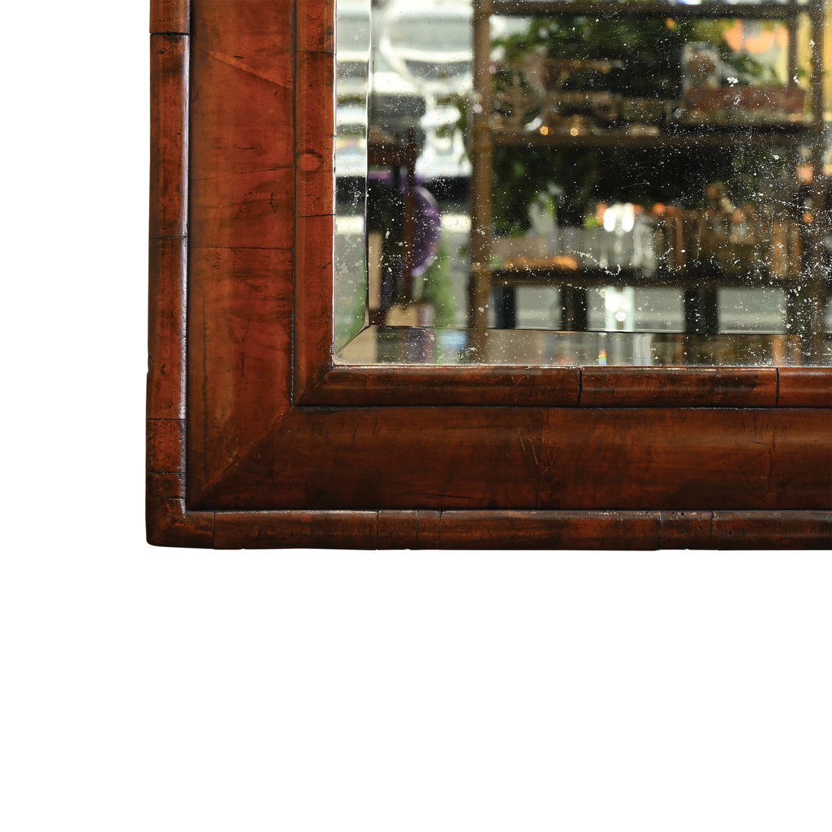 Small William and Mary Burled Walnut Cushion Mirror