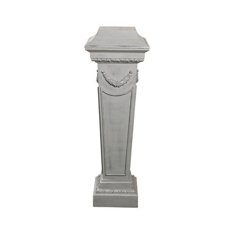 Large Wood Carved Painted Pedestal